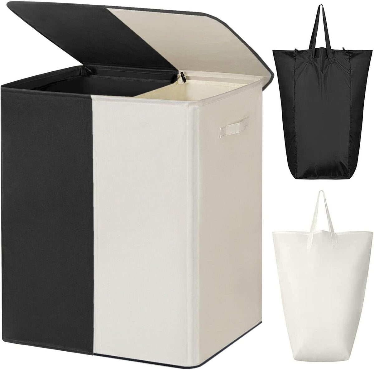 Double Laundry Hamper with Lid, 154L Large Laundry Basket Organizer