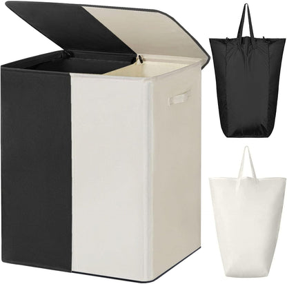 Double Laundry Hamper with Lid, 154L Large Laundry Basket Organizer