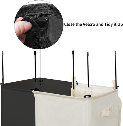 Double Laundry Hamper with Lid, 154L Large Laundry Basket Organizer