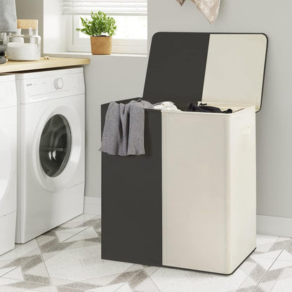 Double Laundry Hamper with Lid, 154L Large Laundry Basket Organizer