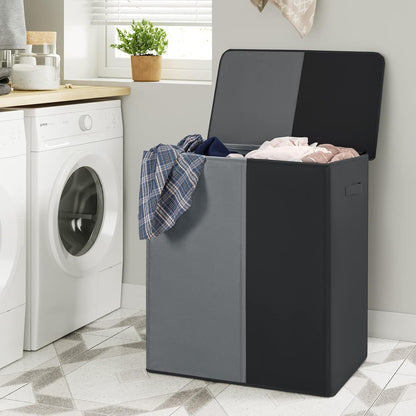 Double Laundry Hamper with Lid, 154L Large Laundry Basket Organizer