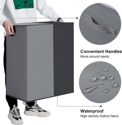 Double Laundry Hamper with Lid, 154L Large Laundry Basket Organizer