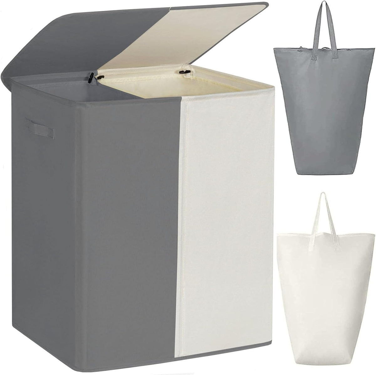 Double Laundry Hamper with Lid, 154L Large Laundry Basket Organizer