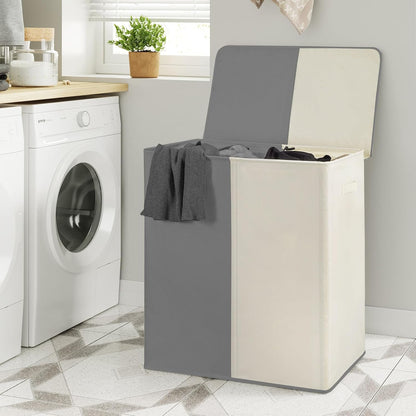 Double Laundry Hamper with Lid, 154L Large Laundry Basket Organizer