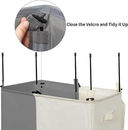 Double Laundry Hamper with Lid, 154L Large Laundry Basket Organizer