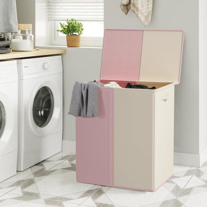 Double Laundry Hamper with Lid, 154L Large Laundry Basket Organizer