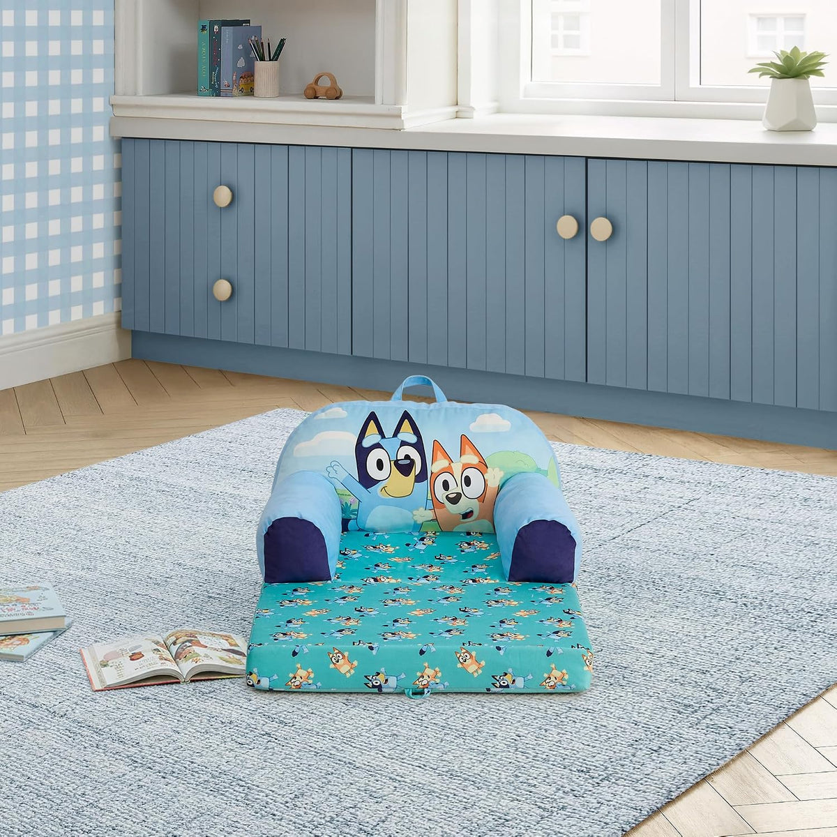 Cars Cozee Buddy Flip-Out Kids Chair, Blue