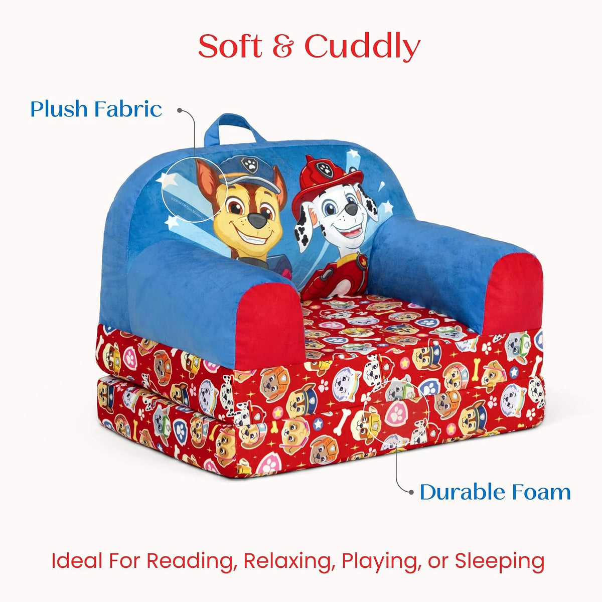 Cars Cozee Buddy Flip-Out Kids Chair, Blue