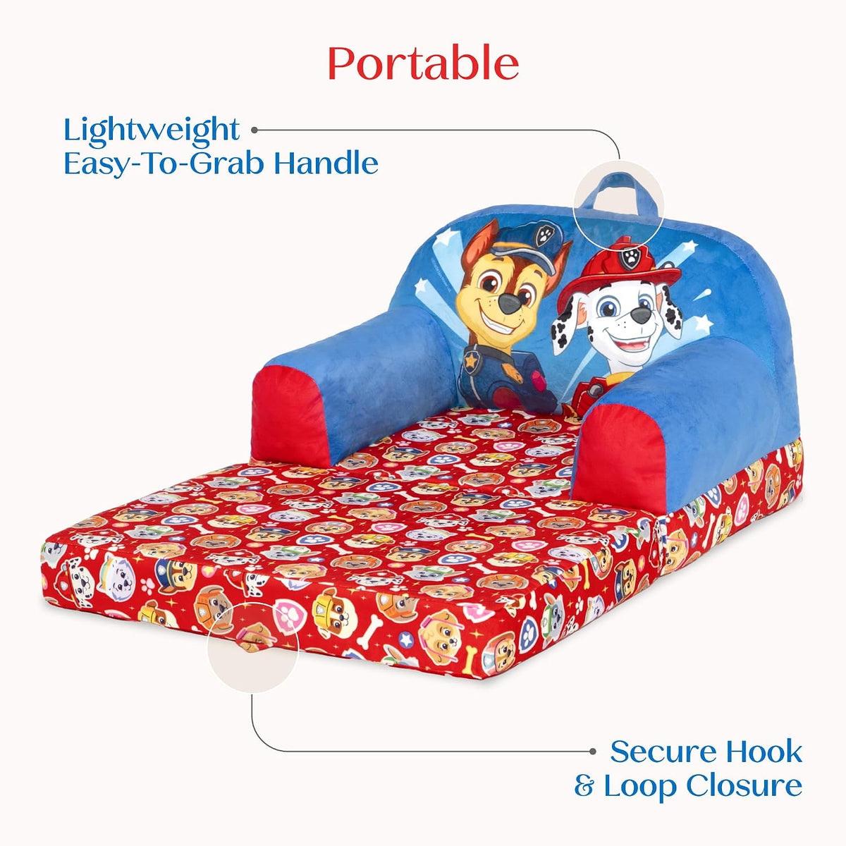 Cars Cozee Buddy Flip-Out Kids Chair, Blue
