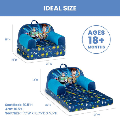 Cars Cozee Buddy Flip-Out Kids Chair, Blue