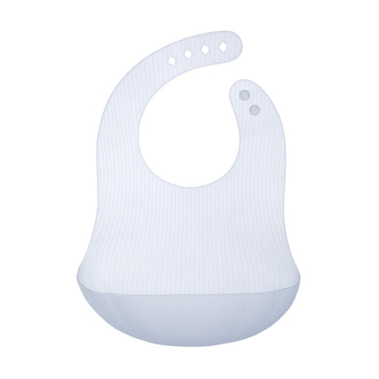 Advanced Feeding Set Fold N Go Silicone Baby Bib w Travel Case (Blueberry)