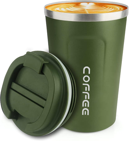 CS COSDDI 12 oz Coffee mug - Stainless Steel Coffee Cup with Leakproof Lid | Stainless Steel Double-wall insulation, 6-Hour Heat Retention, 360°Leak proof, BPA-free, Reusable And To Go Coffee Mug