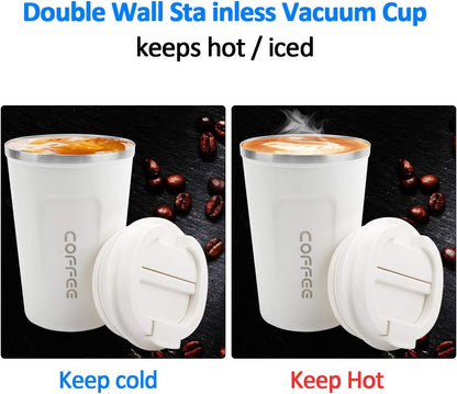 CS COSDDI 12 oz Coffee mug - Stainless Steel Coffee Cup with Leakproof Lid | Stainless Steel Double-wall insulation, 6-Hour Heat Retention, 360°Leak proof, BPA-free, Reusable And To Go Coffee Mug