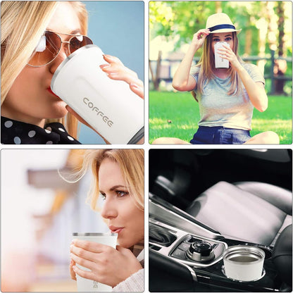 CS COSDDI 12 oz Coffee mug - Stainless Steel Coffee Cup with Leakproof Lid | Stainless Steel Double-wall insulation, 6-Hour Heat Retention, 360°Leak proof, BPA-free, Reusable And To Go Coffee Mug