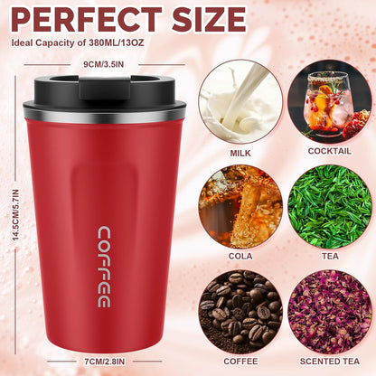 CS COSDDI 12 oz Coffee mug - Stainless Steel Coffee Cup with Leakproof Lid | Stainless Steel Double-wall insulation, 6-Hour Heat Retention, 360°Leak proof, BPA-free, Reusable And To Go Coffee Mug
