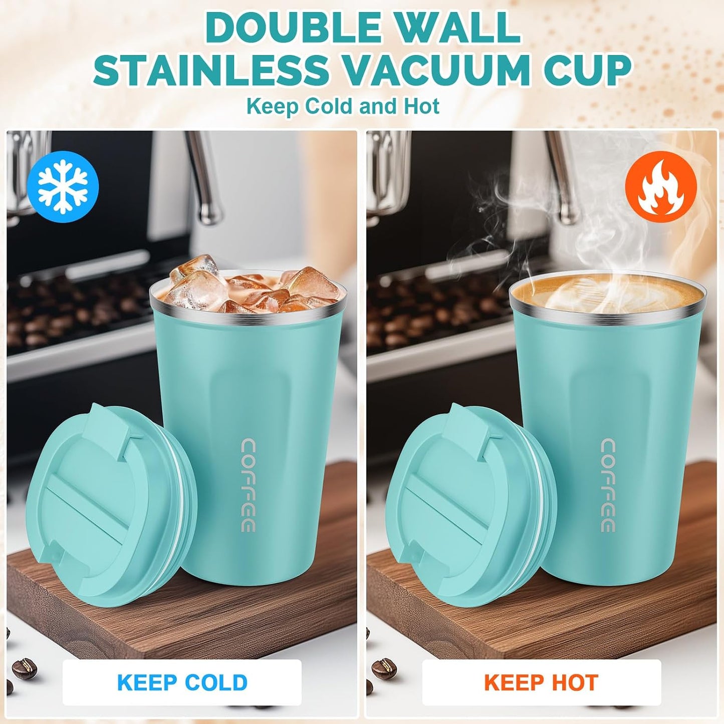 CS COSDDI 12 oz Coffee mug - Stainless Steel Coffee Cup with Leakproof Lid | Stainless Steel Double-wall insulation, 6-Hour Heat Retention, 360°Leak proof, BPA-free, Reusable And To Go Coffee Mug