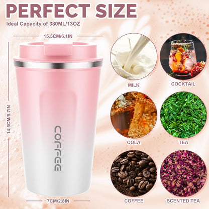 CS COSDDI 12 oz Coffee mug - Stainless Steel Coffee Cup with Leakproof Lid | Stainless Steel Double-wall insulation, 6-Hour Heat Retention, 360°Leak proof, BPA-free, Reusable And To Go Coffee Mug
