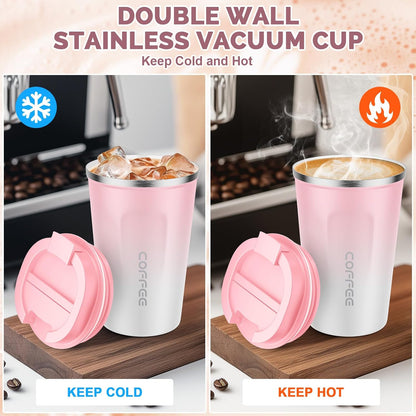 CS COSDDI 12 oz Coffee mug - Stainless Steel Coffee Cup with Leakproof Lid | Stainless Steel Double-wall insulation, 6-Hour Heat Retention, 360°Leak proof, BPA-free, Reusable And To Go Coffee Mug
