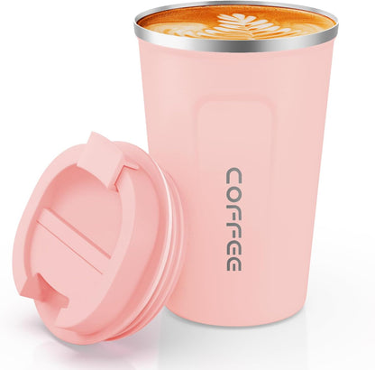 CS COSDDI 12 oz Coffee mug - Stainless Steel Coffee Cup with Leakproof Lid | Stainless Steel Double-wall insulation, 6-Hour Heat Retention, 360°Leak proof, BPA-free, Reusable And To Go Coffee Mug