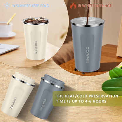 CS COSDDI 12 oz Coffee mug - Stainless Steel Coffee Cup with Leakproof Lid | Stainless Steel Double-wall insulation, 6-Hour Heat Retention, 360°Leak proof, BPA-free, Reusable And To Go Coffee Mug