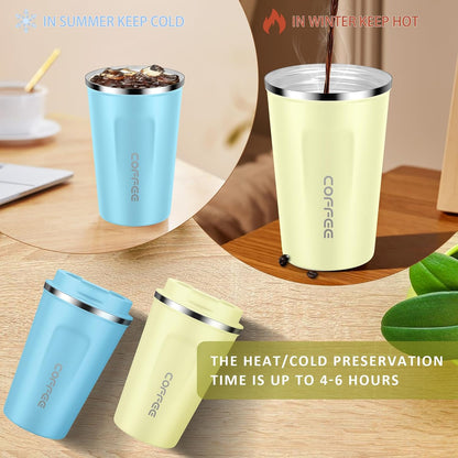 CS COSDDI 12 oz Coffee mug - Stainless Steel Coffee Cup with Leakproof Lid | Stainless Steel Double-wall insulation, 6-Hour Heat Retention, 360°Leak proof, BPA-free, Reusable And To Go Coffee Mug