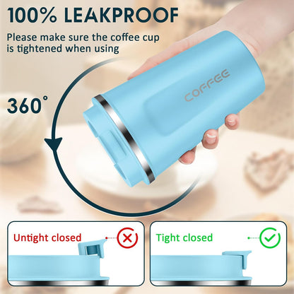 CS COSDDI 12 oz Coffee mug - Stainless Steel Coffee Cup with Leakproof Lid | Stainless Steel Double-wall insulation, 6-Hour Heat Retention, 360°Leak proof, BPA-free, Reusable And To Go Coffee Mug