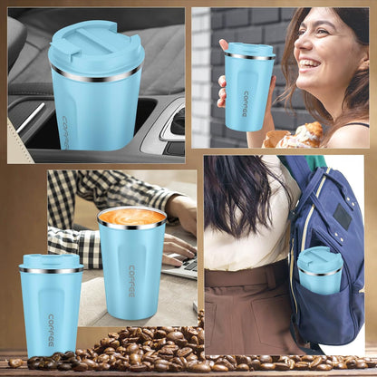 CS COSDDI 12 oz Coffee mug - Stainless Steel Coffee Cup with Leakproof Lid | Stainless Steel Double-wall insulation, 6-Hour Heat Retention, 360°Leak proof, BPA-free, Reusable And To Go Coffee Mug