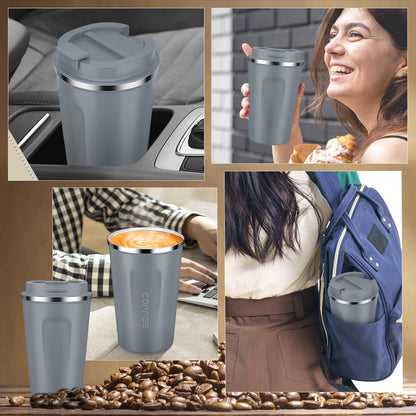 CS COSDDI 12 oz Coffee mug - Stainless Steel Coffee Cup with Leakproof Lid | Stainless Steel Double-wall insulation, 6-Hour Heat Retention, 360°Leak proof, BPA-free, Reusable And To Go Coffee Mug