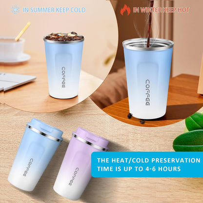 CS COSDDI 12 oz Coffee mug - Stainless Steel Coffee Cup with Leakproof Lid | Stainless Steel Double-wall insulation, 6-Hour Heat Retention, 360°Leak proof, BPA-free, Reusable And To Go Coffee Mug