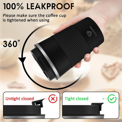 CS COSDDI 12 oz Coffee mug - Stainless Steel Coffee Cup with Leakproof Lid | Stainless Steel Double-wall insulation, 6-Hour Heat Retention, 360°Leak proof, BPA-free, Reusable And To Go Coffee Mug