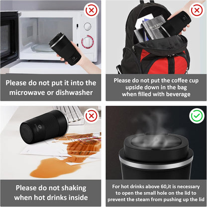 CS COSDDI 12 oz Coffee mug - Stainless Steel Coffee Cup with Leakproof Lid | Stainless Steel Double-wall insulation, 6-Hour Heat Retention, 360°Leak proof, BPA-free, Reusable And To Go Coffee Mug