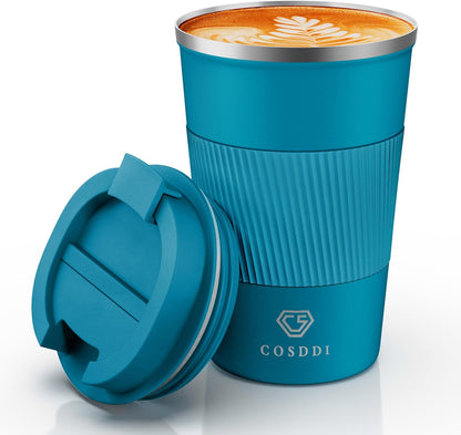 CS COSDDI 12 oz Coffee mug - Stainless Steel Coffee Cup with Leakproof Lid | Stainless Steel Double-wall insulation, 6-Hour Heat Retention, 360°Leak proof, BPA-free, Reusable And To Go Coffee Mug