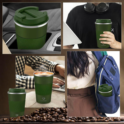 CS COSDDI 12 oz Coffee mug - Stainless Steel Coffee Cup with Leakproof Lid | Stainless Steel Double-wall insulation, 6-Hour Heat Retention, 360°Leak proof, BPA-free, Reusable And To Go Coffee Mug