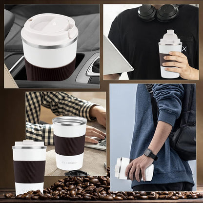 CS COSDDI 12 oz Coffee mug - Stainless Steel Coffee Cup with Leakproof Lid | Stainless Steel Double-wall insulation, 6-Hour Heat Retention, 360°Leak proof, BPA-free, Reusable And To Go Coffee Mug