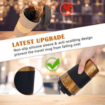 CS COSDDI 12 oz Coffee mug - Stainless Steel Coffee Cup with Leakproof Lid | Stainless Steel Double-wall insulation, 6-Hour Heat Retention, 360°Leak proof, BPA-free, Reusable And To Go Coffee Mug