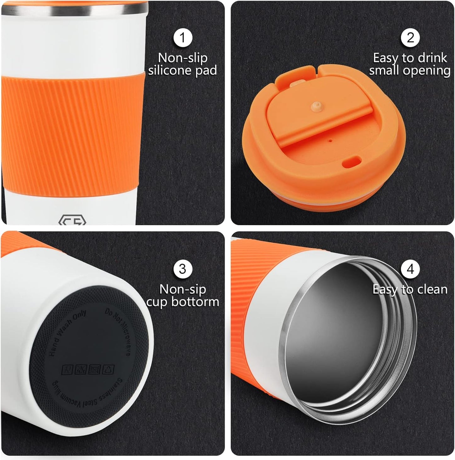 CS COSDDI 12 oz Coffee mug - Stainless Steel Coffee Cup with Leakproof Lid | Stainless Steel Double-wall insulation, 6-Hour Heat Retention, 360°Leak proof, BPA-free, Reusable And To Go Coffee Mug