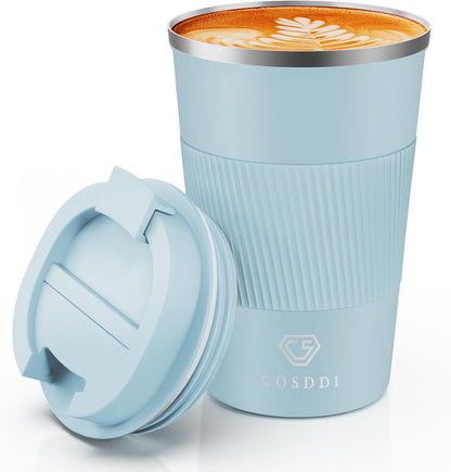 CS COSDDI 12 oz Coffee mug - Stainless Steel Coffee Cup with Leakproof Lid | Stainless Steel Double-wall insulation, 6-Hour Heat Retention, 360°Leak proof, BPA-free, Reusable And To Go Coffee Mug