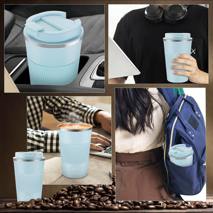 CS COSDDI 12 oz Coffee mug - Stainless Steel Coffee Cup with Leakproof Lid | Stainless Steel Double-wall insulation, 6-Hour Heat Retention, 360°Leak proof, BPA-free, Reusable And To Go Coffee Mug