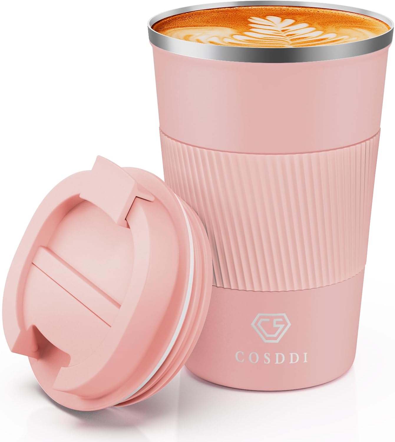 CS COSDDI 12 oz Coffee mug - Stainless Steel Coffee Cup with Leakproof Lid | Stainless Steel Double-wall insulation, 6-Hour Heat Retention, 360°Leak proof, BPA-free, Reusable And To Go Coffee Mug