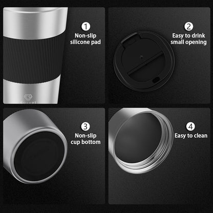CS COSDDI 12 oz Coffee mug - Stainless Steel Coffee Cup with Leakproof Lid | Stainless Steel Double-wall insulation, 6-Hour Heat Retention, 360°Leak proof, BPA-free, Reusable And To Go Coffee Mug
