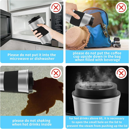 CS COSDDI 12 oz Coffee mug - Stainless Steel Coffee Cup with Leakproof Lid | Stainless Steel Double-wall insulation, 6-Hour Heat Retention, 360°Leak proof, BPA-free, Reusable And To Go Coffee Mug