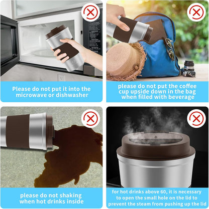 CS COSDDI 12 oz Coffee mug - Stainless Steel Coffee Cup with Leakproof Lid | Stainless Steel Double-wall insulation, 6-Hour Heat Retention, 360°Leak proof, BPA-free, Reusable And To Go Coffee Mug