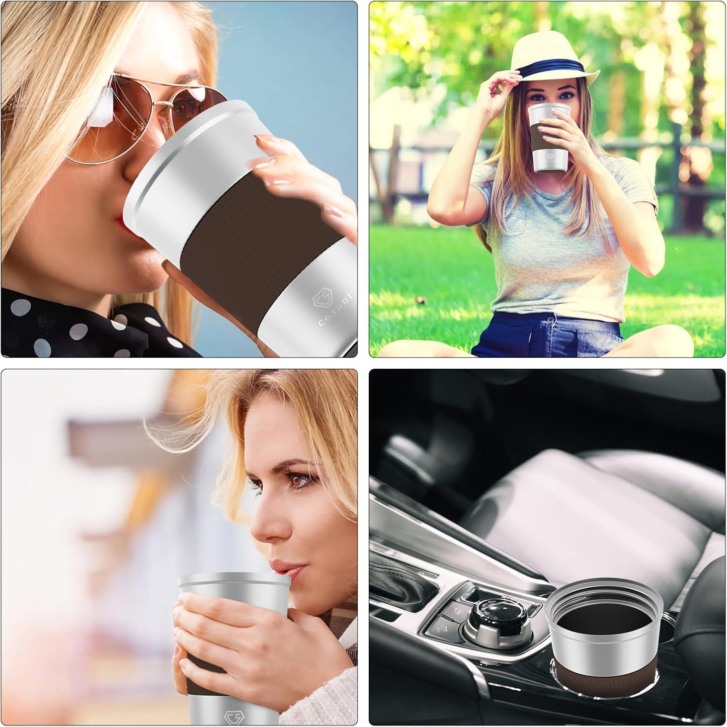 CS COSDDI 12 oz Coffee mug - Stainless Steel Coffee Cup with Leakproof Lid | Stainless Steel Double-wall insulation, 6-Hour Heat Retention, 360°Leak proof, BPA-free, Reusable And To Go Coffee Mug