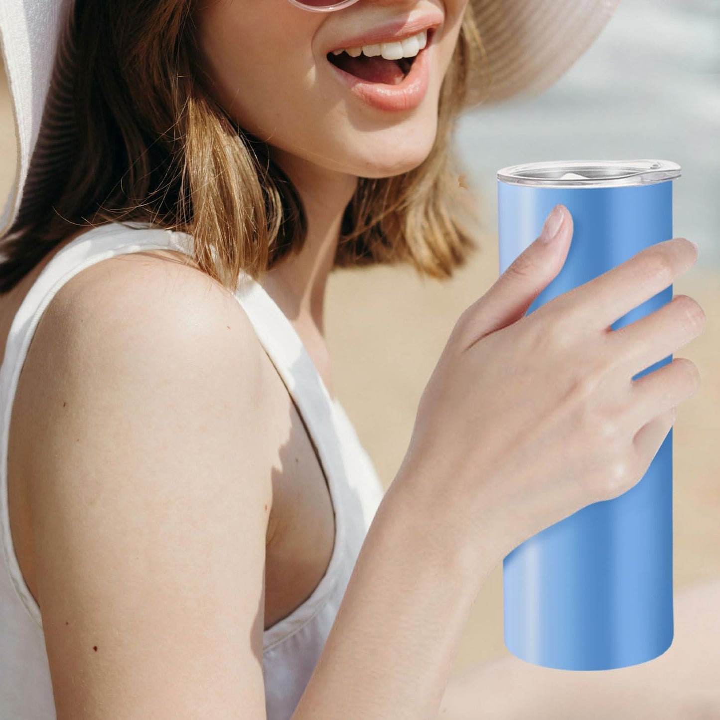 12 Pack Stainless Steel Skinny Tumblers 20oz - Bulk Straight Double Wall Vacuum Insulated Tumbler with Lid and Straw & Silicone Base for Travel, DIY, 12 Colors