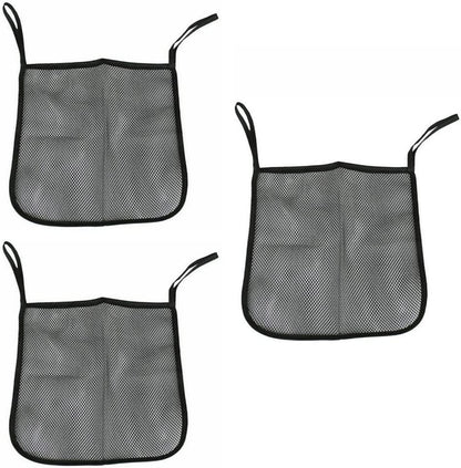 3 Pack Stroller Hanging Bag Handlebar Organizer Storage Pocket Net Mesh Bag for Wagon Carseat Compartment Carrying Diaper Snacks Cup Phone Holders Container