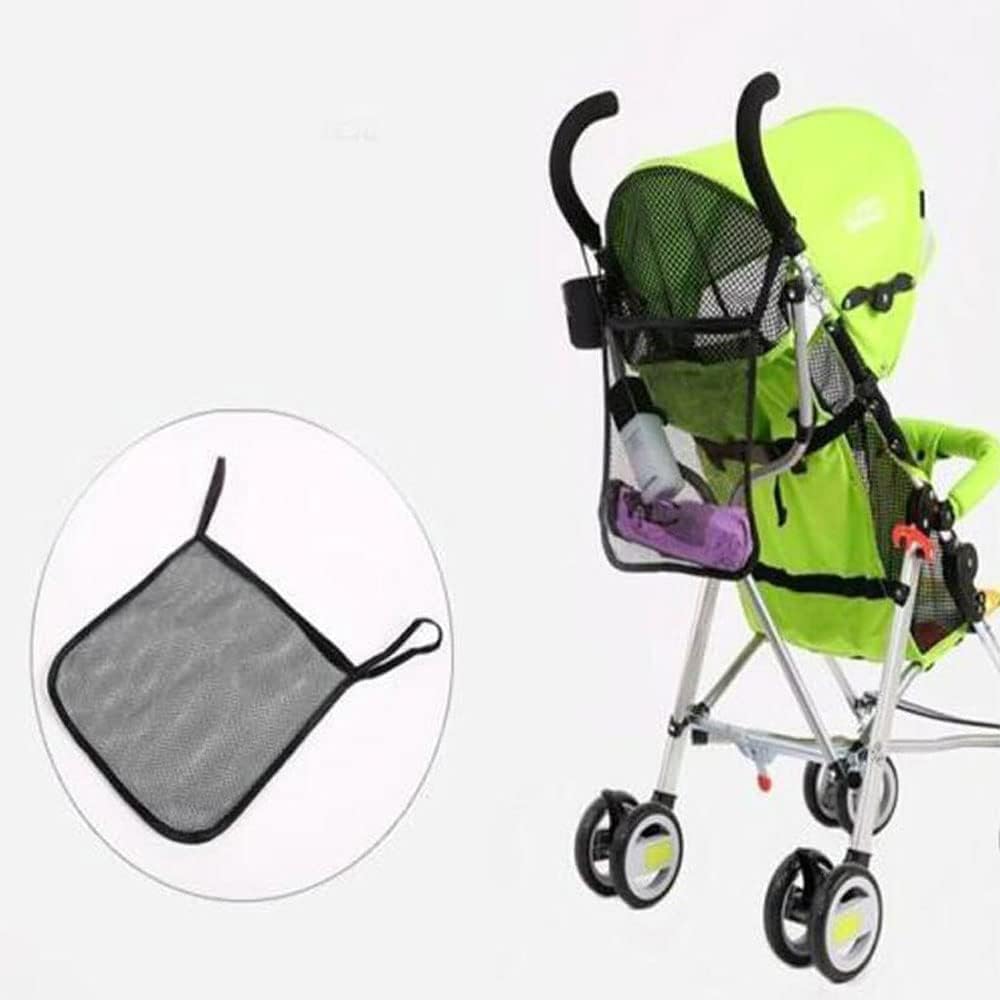 3 Pack Stroller Hanging Bag Handlebar Organizer Storage Pocket Net Mesh Bag for Wagon Carseat Compartment Carrying Diaper Snacks Cup Phone Holders Container