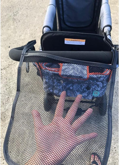 3 Pack Stroller Hanging Bag Handlebar Organizer Storage Pocket Net Mesh Bag for Wagon Carseat Compartment Carrying Diaper Snacks Cup Phone Holders Container