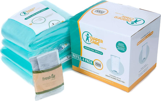 Refill Bags for Dekor Classic Diaper Pail - 4 Pack Odor-Control Liners