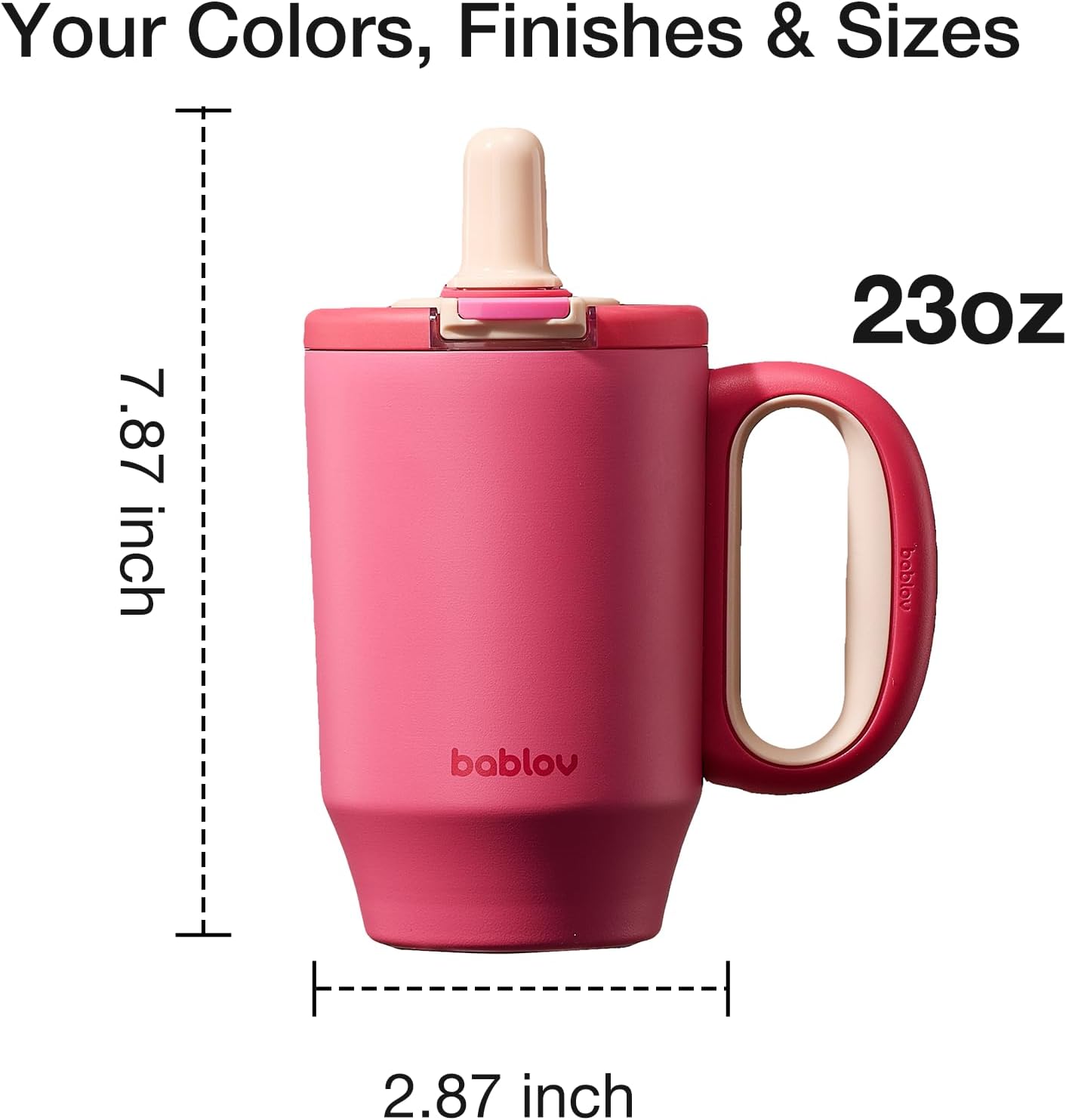 Coffee Tumbler with Straw 23oz Insulated Travel Coffee Mugs | 316L Stainless Steel Insulated Tumbler with Handle for Tea, Cold Hot Beverages at Home Office Camping or on the Go Travel Mug