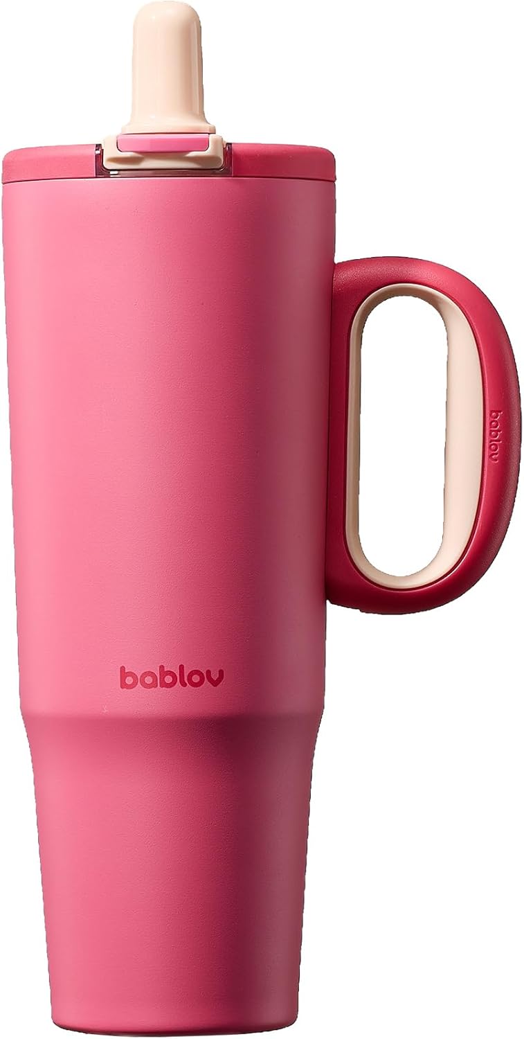 Coffee Tumbler with Straw 23oz Insulated Travel Coffee Mugs | 316L Stainless Steel Insulated Tumbler with Handle for Tea, Cold Hot Beverages at Home Office Camping or on the Go Travel Mug